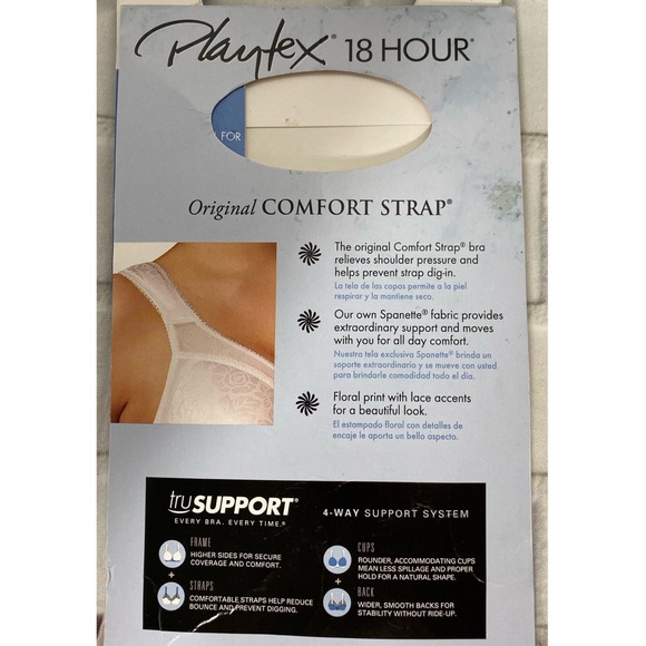 Playtex White Vanilla 4693 Wire Free Bra - Picture 4 of 7